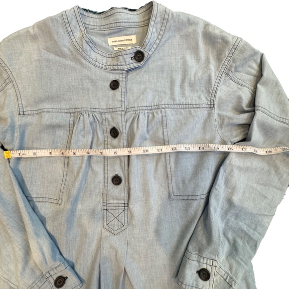 Isabel Marant Étoile Anise Denim Dress 34 S Blue Boho Relaxed Long Sleeve Cotton - Picture 8 of 11